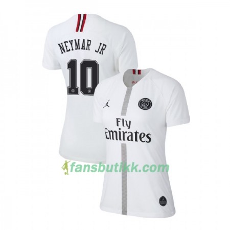 Fotballdrakt Paris Saint-Germain Neymar JR 10 Jodan Hvit Dame Tredjetrøye 2018-2019 Kortermet